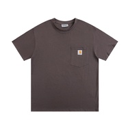 เสื้อยืด K87 Carhartt WIP เสื้อยืดกระเป๋าด้านข้างเสื้อยืดธรรมดาด้านบนผู้ชายเสื้อเชิ้ตฮิปฮอป