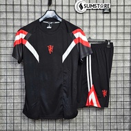 Quần Áo Thể Thao Đá Bóng Cao Cấp - CLB MU Đen Sọc Strivend