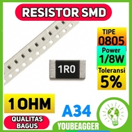 SMD Resistor 1 Ohm 1R0 080 5% 1/8W