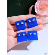 Small silver stone bud earrings HHJ