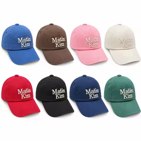 MATIN KIM Vintage Washed Baseball Cap Women Men Embroidered Logo Adjustable Cotton Dad Hat Casual Ou