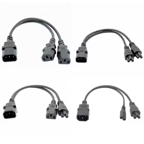 IEC 320 C14 Male Plug to 2XC13 C5 C7 C8 C13 Female Y Type Splitter Power Cord,C14 to 2ways C13 Power