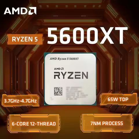 New AMD Ryzen 5 5600XT R5 5600XT 6-Core 12-Thread 3.7GHz Up to 4.7GHz Zen3 AM4 65W Desktop Gaming CP