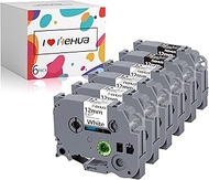 6 x hehua Compatible with Brother P Touch 12 mm Label Tape TZe131 TZe231 TZe335, TZ Tape 12 mm 0.47 