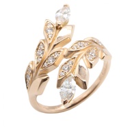 [二手] Tiffany & Co. Victoria Vine Bypass 鑽石戒指，8.5 號，18K 玫瑰金 (K18PG)，鑽石。