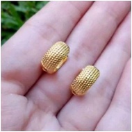 Luxury carved titanium earrings, rust-proof, fade-resistant subang titanium anti karat