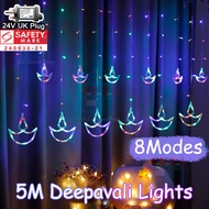 Deepavali Lights 8modes 5Meter LED Fairy lights Diwali decor outdoor Curtain Lamp Diwali lights deep