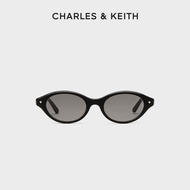 CHARLES&KEITH Sunglasses New CK3-21280631 แว่นตากันแดด Cat Eye Vintage เป็นมิตรกับสิ่งแวดล้อม Black 