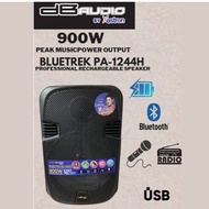 DB Audio Bluetrek PA-1244H Rechargeable 900w Speaker 12inch  Bluetooth FM Radio Free Microphone