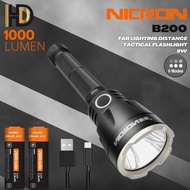 NICRON B200 Rechargeable Tactical Flashlight / 1000 Lumen / 1 Year Warranty