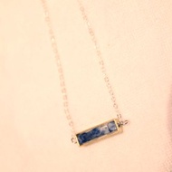黃銅- 配 藍紋石 925純銀 項鍊 Bluestone 925 silver necklace