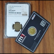 NGC 50 Rupiah 1991-98 Planchet Komodo Mint Error Koin Salah Cetak