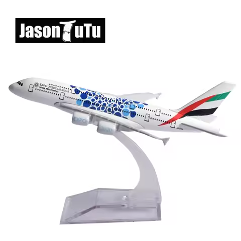 JASON TUTU Emirates Airbus A380 Aircraft Diecast Metal 1/400 Scale Miniature Airplane Model Planes D