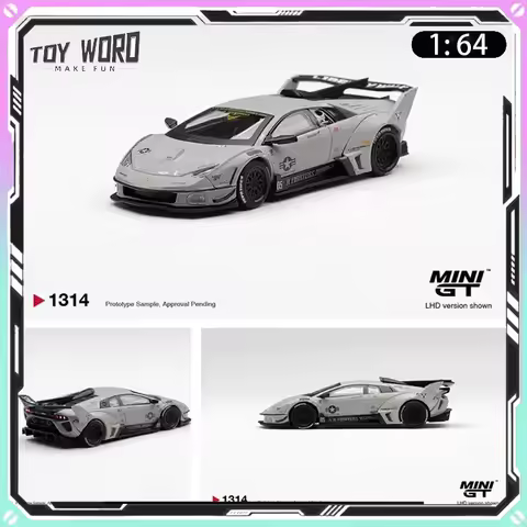 Mini Gt 1314 Lamborghini Silhouette Fighter Grey Diecast Model LB Wide Body Sports Car Collectible S