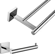 24 Inch Double Towel Bars Bathroom Towel Rails Toilet Paper Holder Roll Paper Holder Polished Chrome