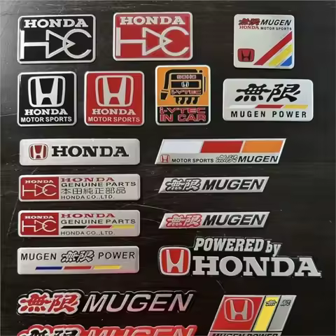 Car Logo Aluminum Label Stickers Decorative Accessories For Honda Civic Fit Accord City Vezel CR-V S