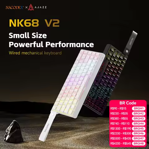 AJAZZ NK68 V2 Wired Mechanical Keyboard Plug and Play 65% Layout Design Sleeve Hot 68-Key Keyboard C