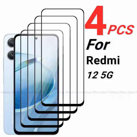2/4PCS Tempered Glass For Xiaomi Redmi 12 5G Screen Protector Xiaomi Redmi 12 5G Full Glue Cover Pho