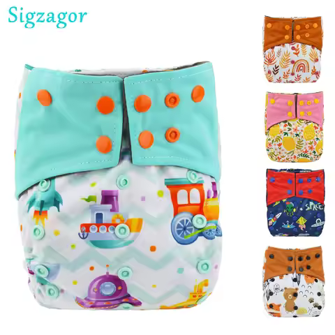 ALL IN ONE Charcoal Bamboo Baby Cloth Diaper Nappy Washable Sewn Insert Double Gussets AIO Night Hea