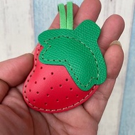 療癒小物 紅色 可愛 草莓 純手工縫製 皮革 吊飾 小尺寸