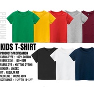 Kids T Shirt Baju Budak Lelaki Perempuan 100% Cotton Kids Tshirt Kosong Budak Boy Shirt Kid 10 Color