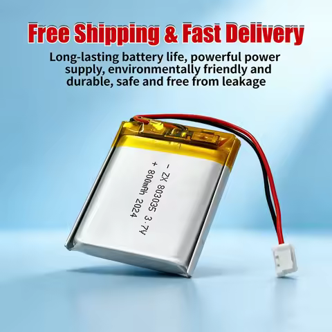 3.7V 800mAh 803035Lipo Battery,Rechargeable Lithium Polymer Cell for Bluetooth Headset, Wireless Mou
