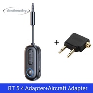 RINABONSINY Audio Receiver Transmitter, 2 IN 1 3.5mm AUX Jack Airplane Wireless Adapter,  Hifi Stere