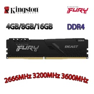 Kingston HyperX Fury Beast DDR4 RAM 4GB 8GB 16GB DDR4 2666/3200/3600MHz Desktop Memory PC RAM