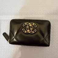 Chanel 19 ㄇ字型零錢包#黑金