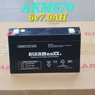 ALKAMaxXX Back Up 6V 7.0AH Rechargeable Sealed Lead Acid Battery-AKM670