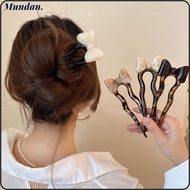 MUNDAN Hair Clip, Bow Simple Elegant Hair Accessory,  Acrylic Acetate Women Girls Wavy U-Shaped Hair