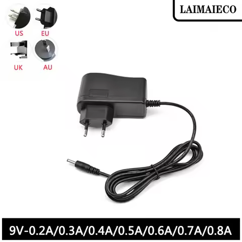 LAIMAIECO 9V 200mA 300mA 400mA 500mA 600mA 700mA 800mA AC 100V-240V Switching Power Adapter Supply D