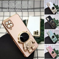 Mobile Case For Samsung A02 M02 A12 A02S M12 Cute Spaceman TPU Stand DIY Soft Cover Casing