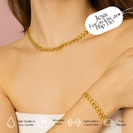 K Accessories 14K Gold Plated Jess Chain Necklace Bracelet Set