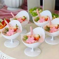 Plastic Ice Cream Goblet, Yogurt Mousse Cup, White Pudding Cup, Black Creative Dessert Cup, Plastic 