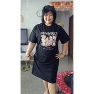 Women plus size bear cotton t shirt dress