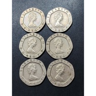 UK Queen Elizabeth II 20 New Pence 1982-1983 ( 6 Coins )