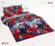 Toto โตโต้ ชุดผ้าปู ( ไม่รวม ผ้านวม ) ขนาด 3.5 / 5 / 6 ฟุต มาเวล สไปเดอร์แมน Spider-man Marvel Comic