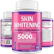 Glutathione Whitening Pills - 60 Capsules 5000mg Glutathione - Effective Skin Lightening Supplement 