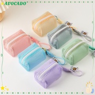 AVOCAYY Mesh Storage Bag, Mesh Dopamine Color Coin Purse, Handheld Organizer Large Capacity Small Ma