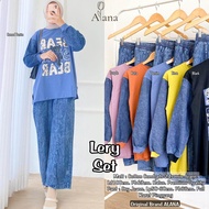 (( TERBARU )) LERY SET KAOS PANJANG DAN KULOT JEANS WANITA BY ALANA // SETELAN KAOS KATU COMBARD KEK