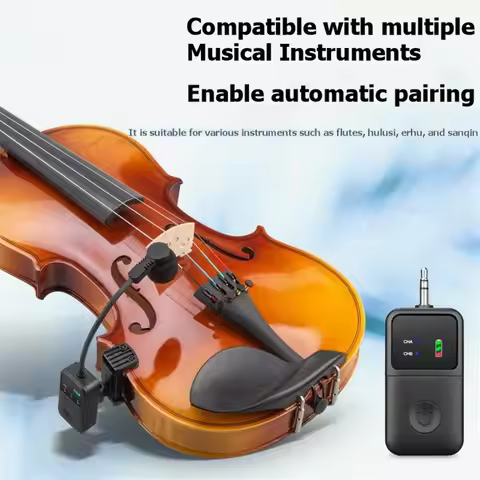 A72U 2.4G Wireless Violin Microphone System Clips over Instrument Receiver Transmitter 2.4G 30 Meter