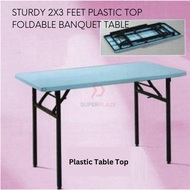 2x3 Feet Plastic Top Foldable Banquet Table Study Table Function Event Station Desk