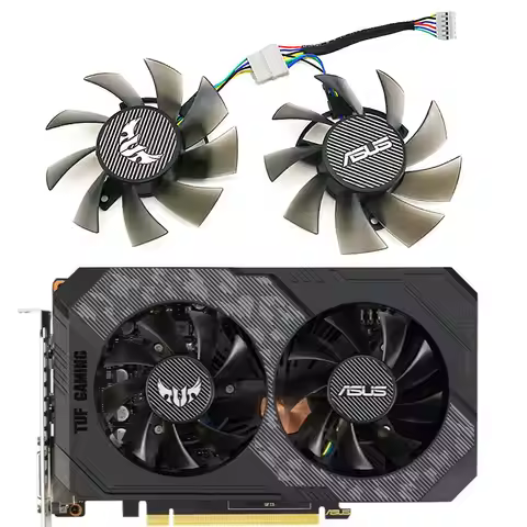 NEW 1LOT 75MM T128015BU FD0815U12D TUF GTX 1660TI GPU Fan，For ASUS GTX 1660 1660Ti TUF GAMING、RTX 20