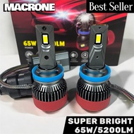 Car LED headlamp fog lamp H11 H7 H4 H1 HB3 HB4 HIR2 LED MACRONE V99 65W 5200LM 1 year warranty