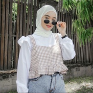 Tartan Tanktop belia 1SET blouse & Tanktop / BISA D PISAH/tanktop hijab halal/atasan terbaru