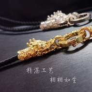T Thailand Amulet Chain Thangka Pendant Lanyard Square Diamond Dragon Head Buckle Keel Chain Dragon 