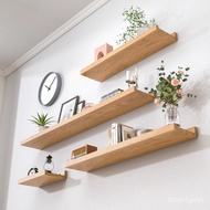 3YV5Solid Wood Wall Shelf Punch-Free Wall Hanging Wall Shelf TV Wall Decorative Shelf Flat Partition