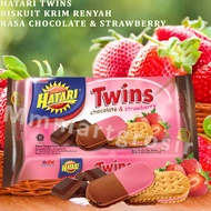 Hatari Twins / Biskuit Krim Renyah / Biskuit Rasa Chocolate & Strawberry / 190gr