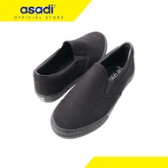 Asadi Slip on Kasut Sekolah Hitam School Black shoe canvas 6520(size 7-1)